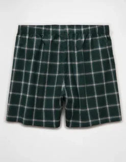 AEO Plaid Stretch Boxer Short Green Alpine -American Eagle Fashion 0220 0018 283 b