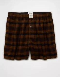 AEO Plaid Stretch Pocket Boxer Short Brown -American Eagle Fashion 0220 0019 200 f