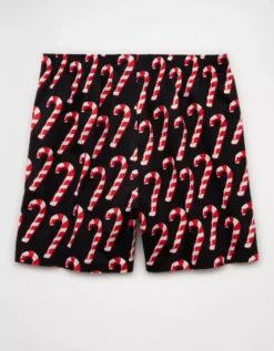 AEO Candy Cane Stretch Boxer Short Black -American Eagle Fashion 0220 0028 001 b