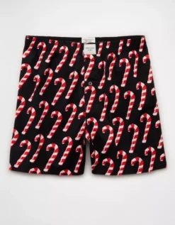 AEO Candy Cane Stretch Boxer Short Black -American Eagle Fashion 0220 0028 001 f