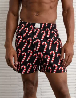 AEO Candy Cane Stretch Boxer Short Black