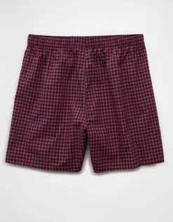 AEO Plaid Stretch Boxer Short Mauve -American Eagle Fashion 0220 0032 182 b
