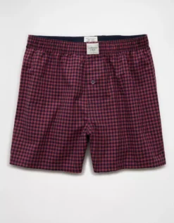 AEO Plaid Stretch Boxer Short Mauve -American Eagle Fashion 0220 0032 182 f
