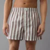 AEO Men's Striped Pocket Boxer Short Burgundy