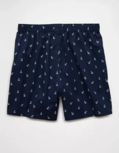 AEO Men's Anchors Stretch Boxer Short Navy -American Eagle Fashion 0220 0101 410 b