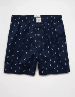 AEO Men's Anchors Stretch Boxer Short Navy -American Eagle Fashion 0220 0101 410 f