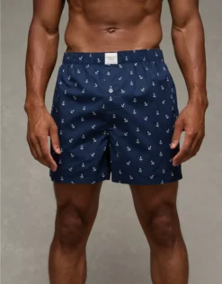 AEO Men's Anchors Stretch Boxer Short Navy