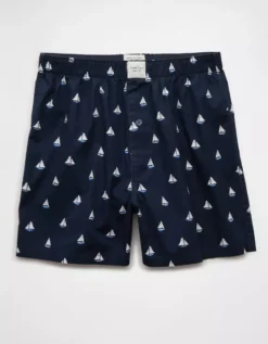 AEO Men's Sailboats Stretch Boxer Short Navy -American Eagle Fashion 0220 0102 410 f