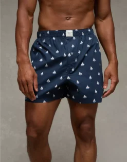 AEO Men's Sailboats Stretch Boxer Short Navy