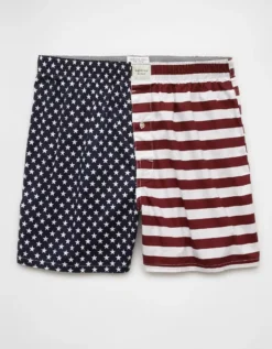 AEO Men's USA Stars & Stripes Stretch Boxer Short Navy -American Eagle Fashion 0220 0105 410 f