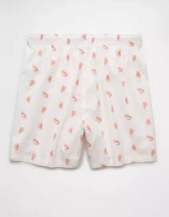 AEO Men's Crawfish Stretch Boxer Short White -American Eagle Fashion 0220 0116 100 b