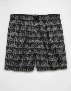 AEO Men's Peanuts Ghost Stretch Boxer Short Black -American Eagle Fashion 0220 0238 001 f