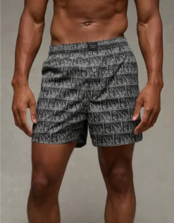 AEO Men's Peanuts Ghost Stretch Boxer Short Black