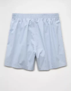 AEO Men's Solid Stretch Boxer Short Light Blue -American Eagle Fashion 0220 3819 401 b