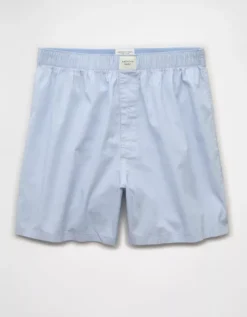 AEO Men's Solid Stretch Boxer Short Light Blue -American Eagle Fashion 0220 3819 401 f