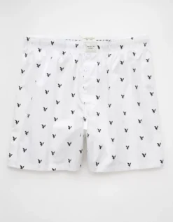 AEO Men's Tiny Eagles Stretch Boxer Short White -American Eagle Fashion 0220 4800 100 f