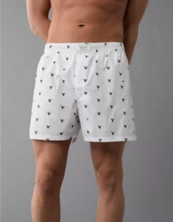 AEO Men's Tiny Eagles Stretch Boxer Short White