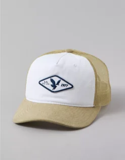 AE Logo Trucker Hat Tan