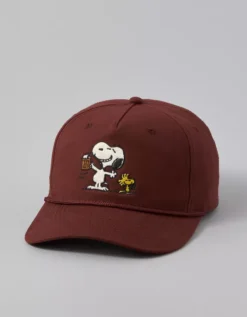 AE Snoopy Baseball Hat Wine 7 AE Snoopy Baseball Hat Wine -American Eagle Fashion 0221 8292 558 f