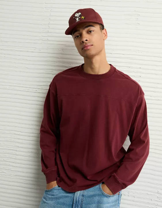 AE Snoopy Baseball Hat Wine 2 AE Snoopy Baseball Hat Wine - Image 2