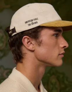 AE X Tru Kolors Corduroy Baseball Hat Cream -American Eagle Fashion 0221 8494 106 ob