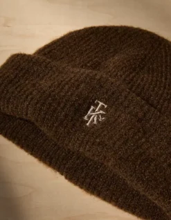 AE X Tru Kolors Double Layer Ribbed Beanie Brown -American Eagle Fashion 0222 8488 200 b