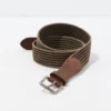 AEO Webbed Leather Belt Dark Tan
