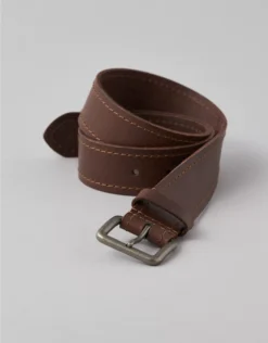 AE Tonal Stitched Leather Belt Brown