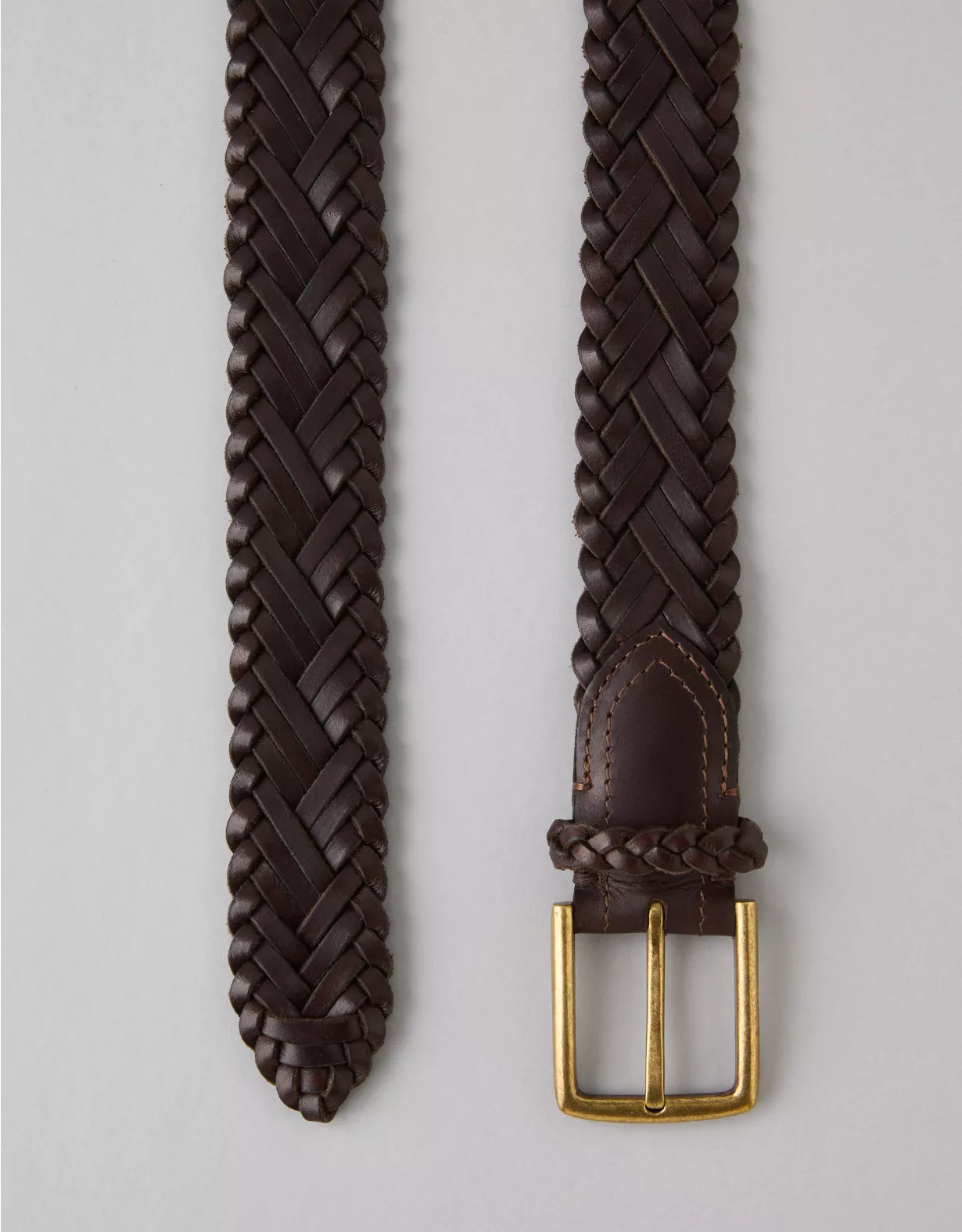 AE Braided Leather Belt Brown 2 AE Braided Leather Belt Brown - Image 2