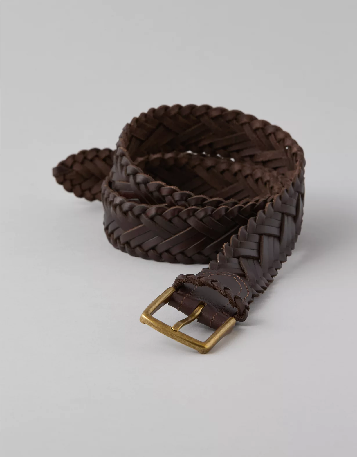 AE Braided Leather Belt Brown 1 AE Braided Leather Belt Brown