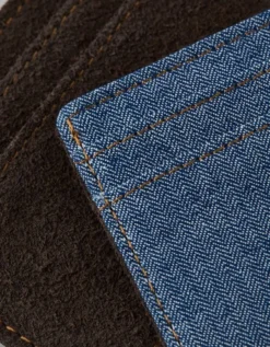 AE Leather & Denim Cardholder Blue -American Eagle Fashion 0224 8072 400 d1