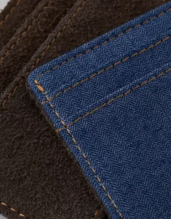 AE Leather & Denim Cardholder Navy -American Eagle Fashion 0224 8072 410 d1