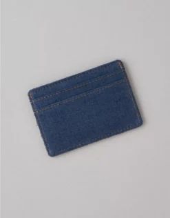 AE Leather & Denim Cardholder Navy