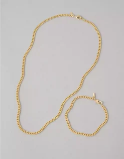 AEO Necklace & Bracelet 2-Pack Gold