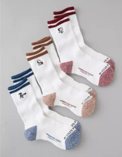 AE Peanuts Crew Socks 3-Pack White