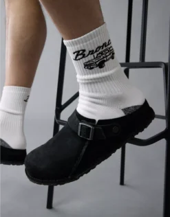 AE Bronco Terry Crew Socks White