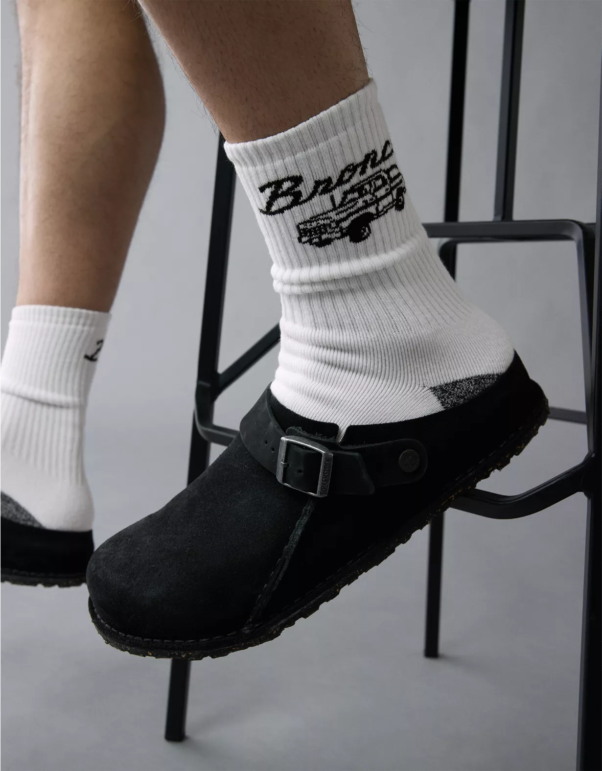 AE Bronco Terry Crew Socks White 1 AE Bronco Terry Crew Socks White