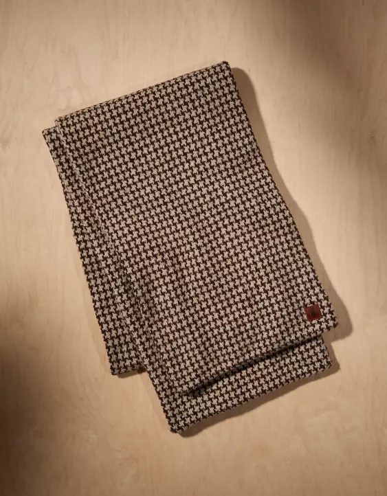 AE X Tru Kolors Knit Houndstooth Scarf Brown 2 AE X Tru Kolors Knit Houndstooth Scarf Brown - Image 2