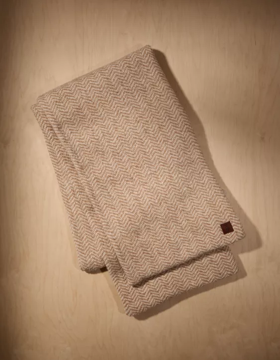 AE X Tru Kolors Knit Herringbone Scarf Camel 2 AE X Tru Kolors Knit Herringbone Scarf Camel - Image 2