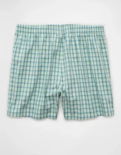 AEO Men's Striped Poplin Pocket Boxer Short Teal -American Eagle Fashion 0231 0010 395 b