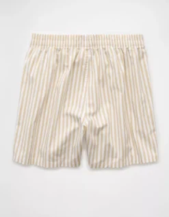 AEO Men's Striped Poplin Pocket Boxer Short Khaki -American Eagle Fashion 0231 0033 212 b