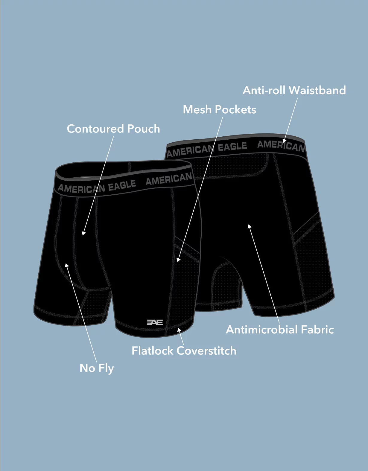 AEO 6" Active Flex Boxer Brief 3-Pack 2 AEO 6" Active Flex Boxer Brief 3-Pack - Image 2