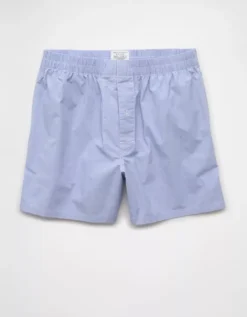 AEO Men's Poplin Pocket Boxer Short Blue -American Eagle Fashion 0231 4197 400 f