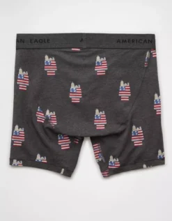 AEO Men's Snoopy USA 6" Classic Boxer Brief Dark Gray -American Eagle Fashion 0235 0107 024 b
