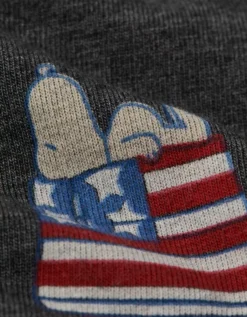 AEO Men's Snoopy USA 6" Classic Boxer Brief Dark Gray -American Eagle Fashion 0235 0107 024 d1