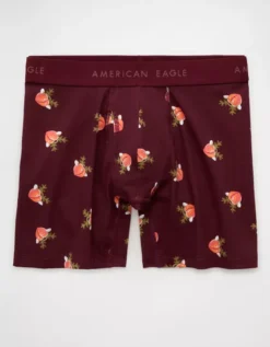 AEO Men's Reindeer 6" Classic Boxer Brief Burgundy -American Eagle Fashion 0235 0114 613 f