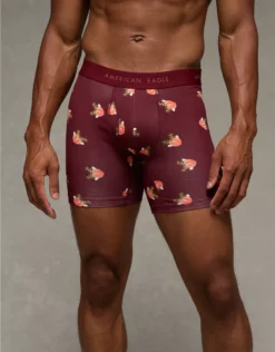 AEO Men's Reindeer 6" Classic Boxer Brief Burgundy