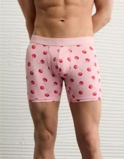 AEO Men's Cherries 6" Classic Boxer Brief Pink