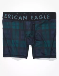 AEO Plaid 6" Flex Boxer Brief Navy -American Eagle Fashion 0236 0047 410 f