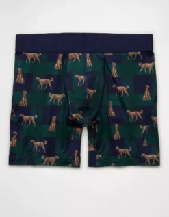 AEO Men's Dog Print 6" Flex Boxer Brief Navy -American Eagle Fashion 0236 0128 410 f